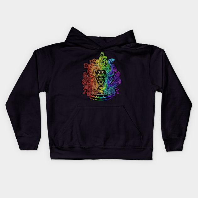 Medusa “Don’t tread on me” Rainbow variant Kids Hoodie by FitzGingerArt